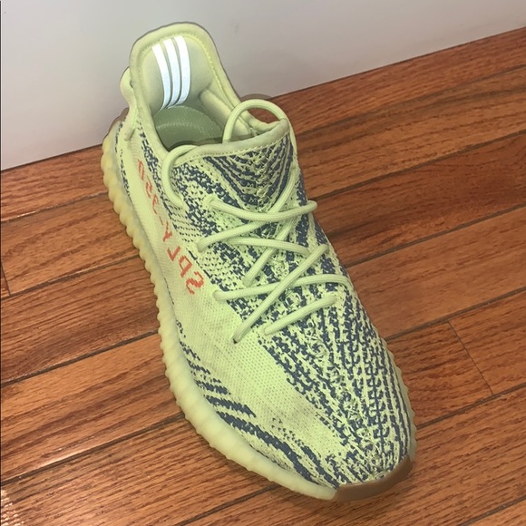 ADIDAS 350 YEEZY BOAST FROZEN YELLOW GREY SNEAKER - Picture 12 of 16